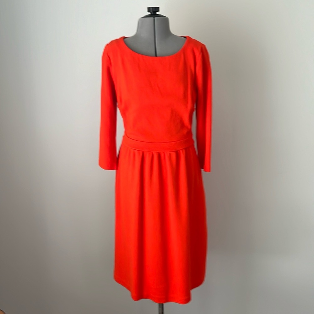 Boden Leila Ponte Dress in Firecracker Red Orange 8